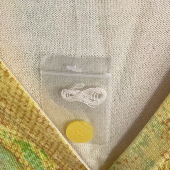 Isaac Mizrahi Yellow and Green Cardigan NWOT - Picture 3 of 5